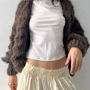 Frisson Knits Mohair Knit Cardigan Sweater One Size